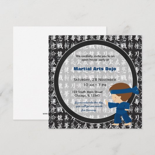 Martial Arts Open Huis Kaart (Voorkant / Achterkant)