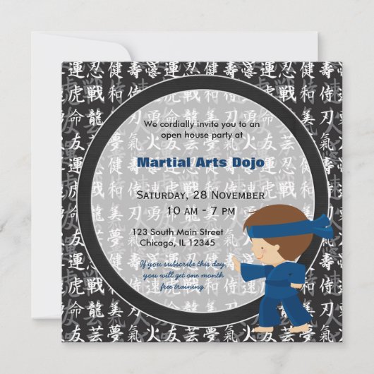 Martial Arts Open Huis Kaart (Voorkant)