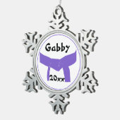 Martial Arts Paarse riemrang Tin Sneeuwvlok Ornament (Rechts)