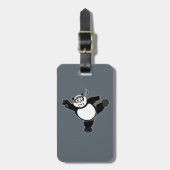 Martial Arts Panda - Grijs Bagagelabel (Voorkant verticaal)