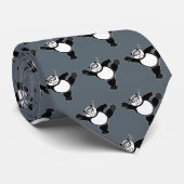 Martial Arts Panda - Grijs Stropdas (Opgerold)