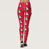 Martial Arts Panda - Rood Leggings (Achterkant)