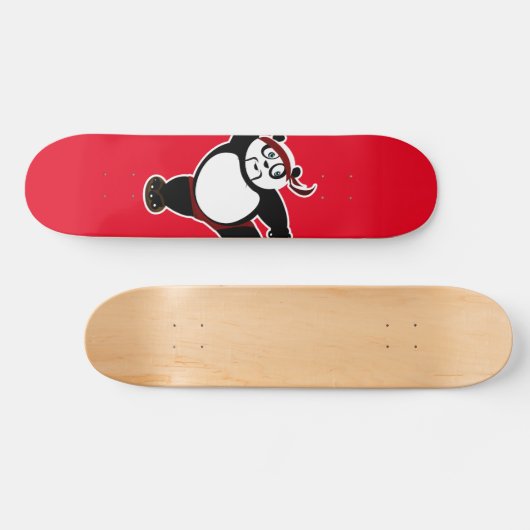 Martial Arts Panda - Rood Persoonlijk Skateboard (Horizontaal)