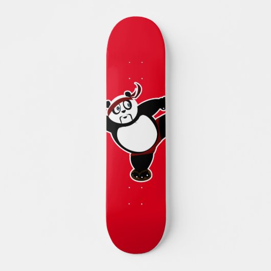 Martial Arts Panda - Rood Persoonlijk Skateboard (Voorkant)