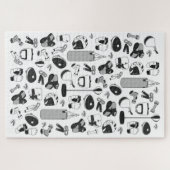 Martial Arts Pattern (zwart-wit) Legpuzzel (Horizontaal)