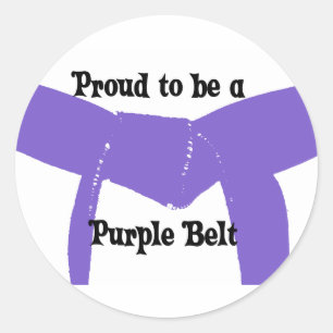 Martial Arts Proud als Paarse gordel Ronde Sticker