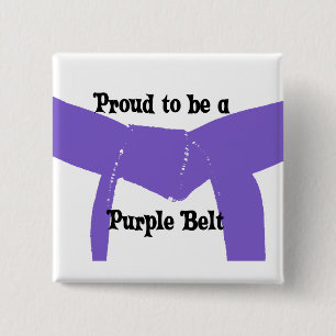 Martial Arts Proud als Paarse gordel Vierkante Button 5,1 Cm
