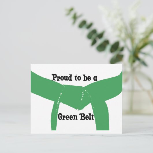 Martial Arts Proud om een groene gordel te worden Briefkaart (Staand voorkant)