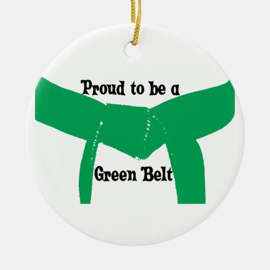 Martial Arts Proud om een groene gordel te worden Keramisch Ornament (Voorkant)