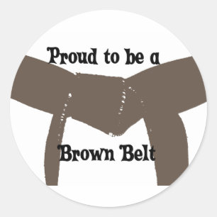 Martial Arts Proud'a Brown Belt Ronde Sticker