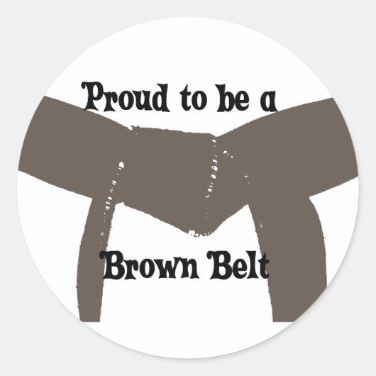 Martial Arts Proud'a Brown Belt Ronde Sticker (Voorkant)