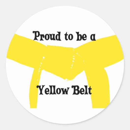 Martial Arts Proud'a Yellow Belt Ronde Sticker (Voorkant)
