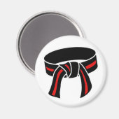 Martial Arts Rank riemmagneet, zwart met rode stre Magneet (Voorkant / Achterkant)