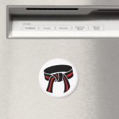 Martial Arts Rank riemmagneet, zwart met rode stre Magneet (Insitu (Vaatwasser))