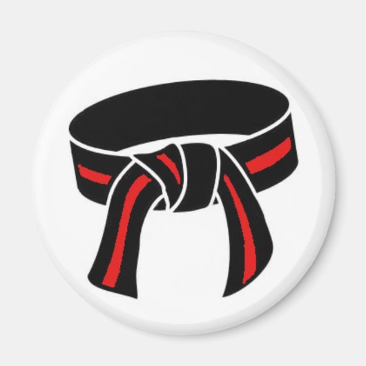 Martial Arts Rank riemmagneet, zwart met rode stre Magneet (Voorkant)