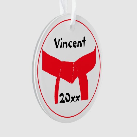 Martial Arts Red Belt dateert Ornament (voorkant)