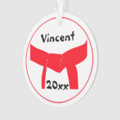 Martial Arts Red Belt dateert Ornament (voorkant)
