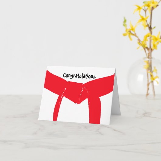 Martial Arts Red Belt gefeliciteerd Kaart (Gele Bloem)