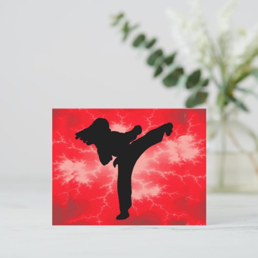 Martial Arts Red Lightning Briefkaart (Staand voorkant)