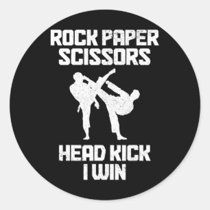 Martial Arts Rock Papier Schaar Taekwondo Karate Ronde Sticker