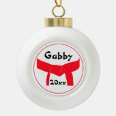 Martial Arts Rode Belt Rank Keramische Bal Ornament (Voorkant)