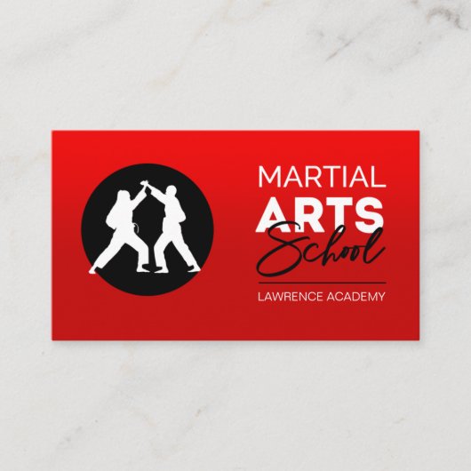 Martial Arts School Academy Institute Visitekaartje (Voorkant)