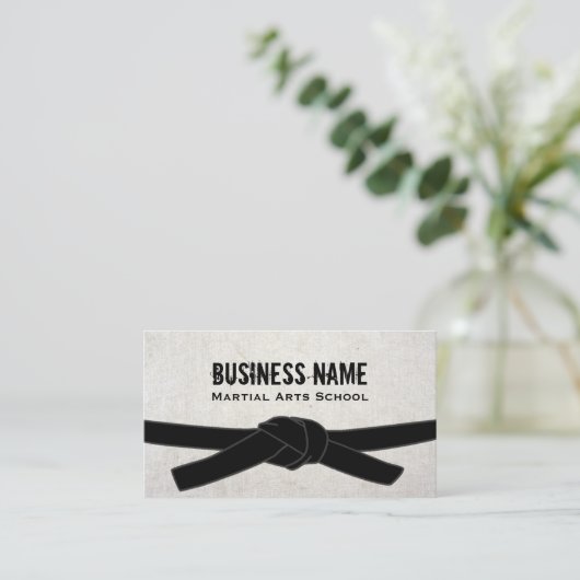 Martial Arts School Karate Dojo Black Belt Master Visitekaartje (Staand voorkant)