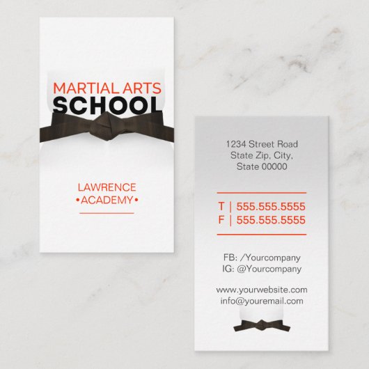 Martial Arts School / Karate dojo Visitekaartje (Voorkant / Achterkant)