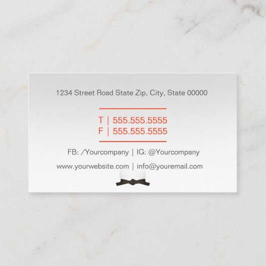 Martial Arts School / Karate dojo Visitekaartje (Achterkant)