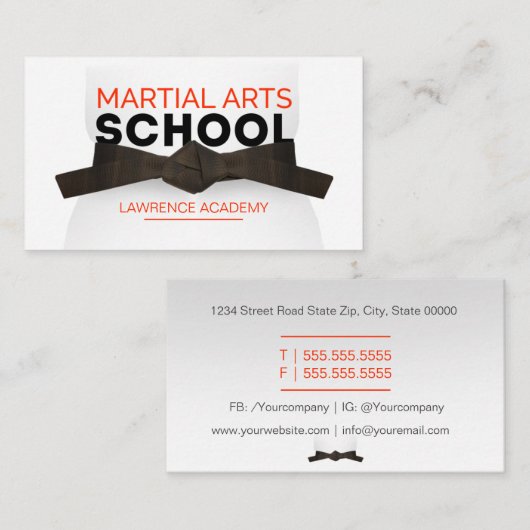 Martial Arts School / Karate dojo Visitekaartje (Voorkant / Achterkant)