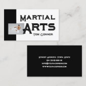 Martial Arts School Karate Zwart & Wit Kaart Visitekaartje (Voorkant / Achterkant)