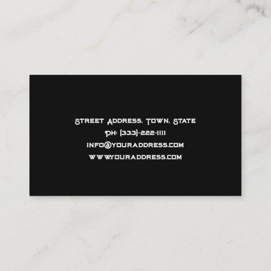 Martial Arts School Karate Zwart & Wit Kaart Visitekaartje (Achterkant)