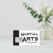 Martial Arts School Karate Zwart & Wit Kaart Visitekaartje (Staand voorkant)
