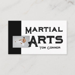 Martial Arts School Karate Zwart & Wit Kaart Visitekaartje