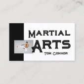 Martial Arts School Karate Zwart & Wit Kaart Visitekaartje (Voorkant)