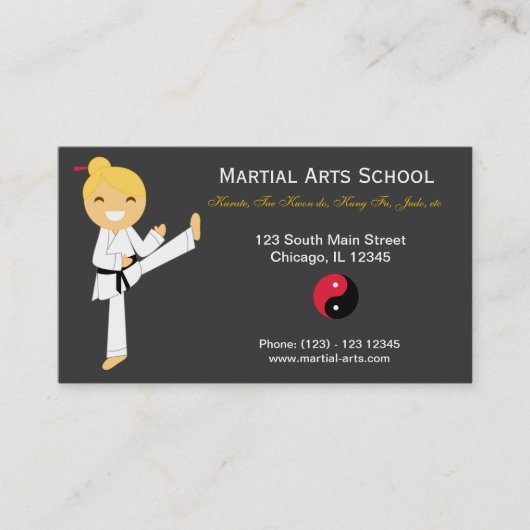 Martial Arts School Visitekaartje (Voorkant)