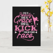 Martial Arts schoonheid en gratie Kaart (Gele Bloem)