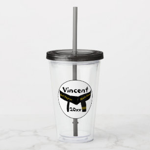 Martial Arts Second Degree Black Belt Acryl Drinkbeker