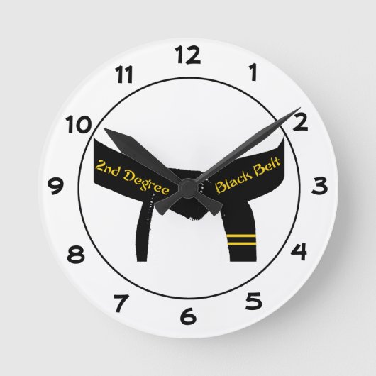 Martial Arts Second Degree Black Belt Ronde Klok (Voorkant)