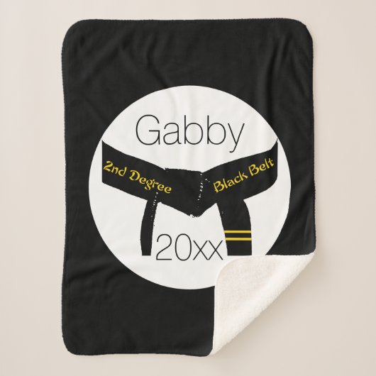 Martial Arts Second Degree Black Belt Sherpa Deken (Voorkant)