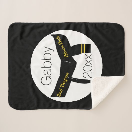Martial Arts Second Degree Black Belt Sherpa Deken (Voorkant (horizontaal))