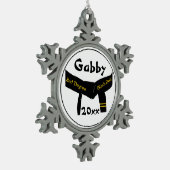 Martial Arts Second Degree Black Belt Tin Sneeuwvlok Ornament (Links)