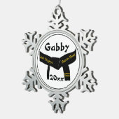 Martial Arts Second Degree Black Belt Tin Sneeuwvlok Ornament (Rechts)