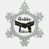 Martial Arts Second Degree Black Belt Tin Sneeuwvlok Ornament (Voorkant)