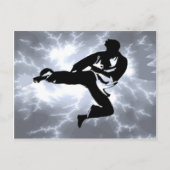 Martial Arts Silver Lightning man Briefkaart (Voorkant)