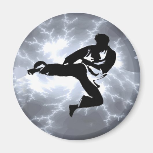 Martial Arts Silver Lightning man Magneet (Voorkant)