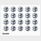 Martial Arts Silver Lightning man Ronde Sticker (Vel)