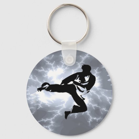 Martial Arts Silver Lightning man Sleutelhanger (Voorkant)