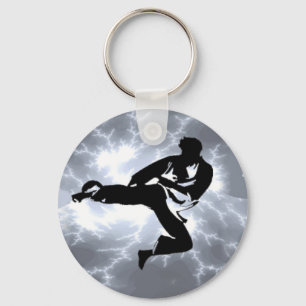 Martial Arts Silver Lightning man Sleutelhanger