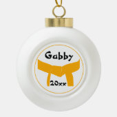 Martial Arts Sinaasappels riem gedateerd Keramische Bal Ornament (Voorkant)